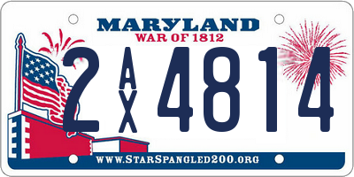 MD license plate 2AX4814