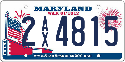 MD license plate 2AX4815