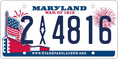 MD license plate 2AX4816