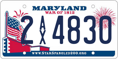 MD license plate 2AX4830