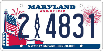 MD license plate 2AX4831