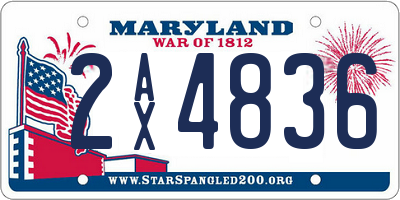 MD license plate 2AX4836