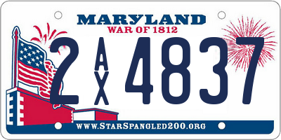 MD license plate 2AX4837
