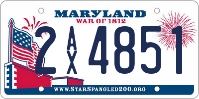 MD license plate 2AX4851