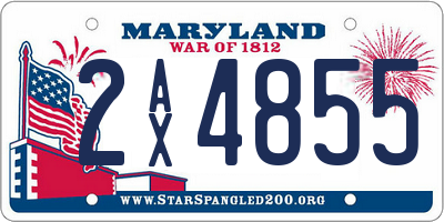 MD license plate 2AX4855