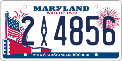 MD license plate 2AX4856