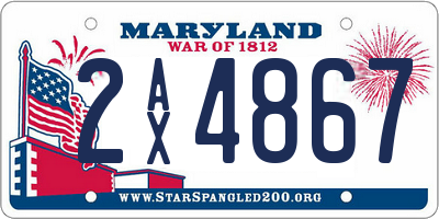 MD license plate 2AX4867