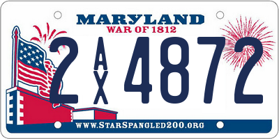 MD license plate 2AX4872
