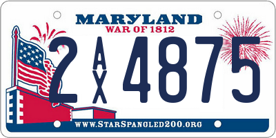 MD license plate 2AX4875