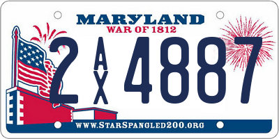 MD license plate 2AX4887