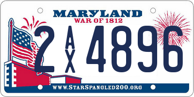 MD license plate 2AX4896