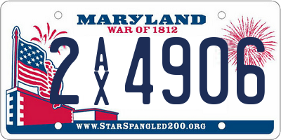 MD license plate 2AX4906