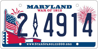 MD license plate 2AX4914