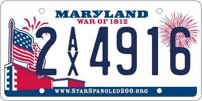 MD license plate 2AX4916