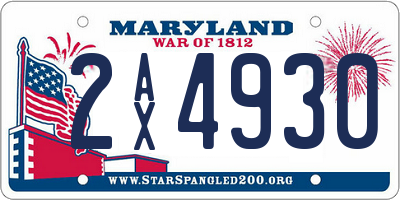 MD license plate 2AX4930