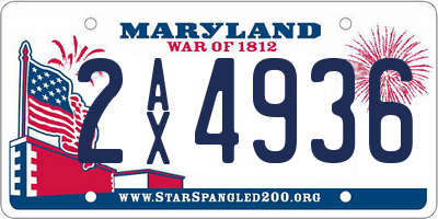 MD license plate 2AX4936