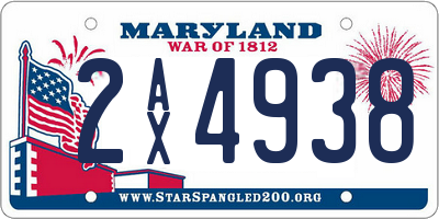 MD license plate 2AX4938