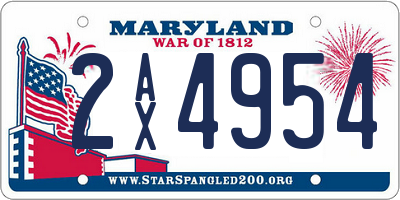 MD license plate 2AX4954