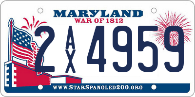 MD license plate 2AX4959