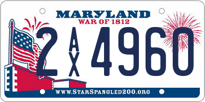 MD license plate 2AX4960