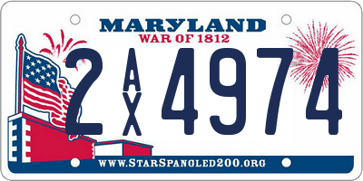 MD license plate 2AX4974