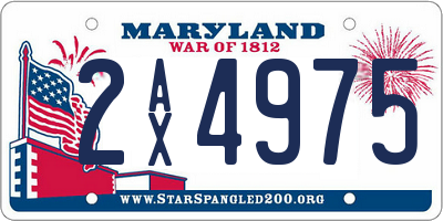 MD license plate 2AX4975