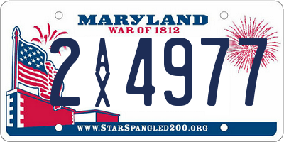 MD license plate 2AX4977