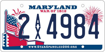 MD license plate 2AX4984