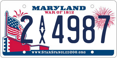 MD license plate 2AX4987