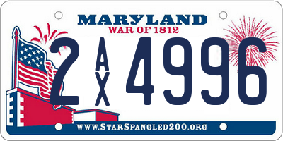 MD license plate 2AX4996
