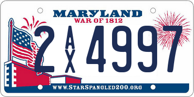 MD license plate 2AX4997