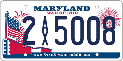 MD license plate 2AX5008