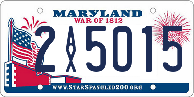 MD license plate 2AX5015