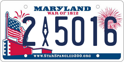 MD license plate 2AX5016