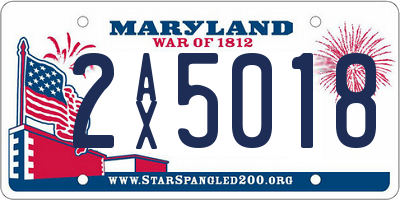 MD license plate 2AX5018