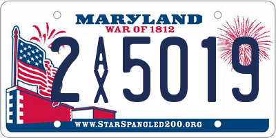 MD license plate 2AX5019