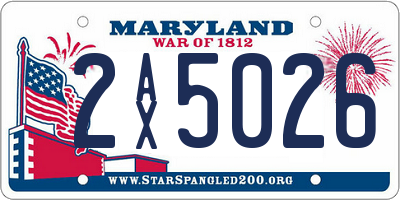 MD license plate 2AX5026