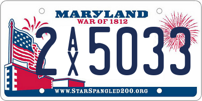 MD license plate 2AX5033