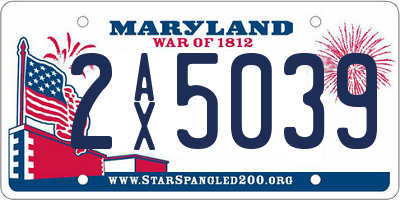 MD license plate 2AX5039