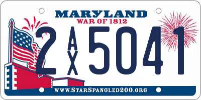 MD license plate 2AX5041