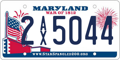MD license plate 2AX5044