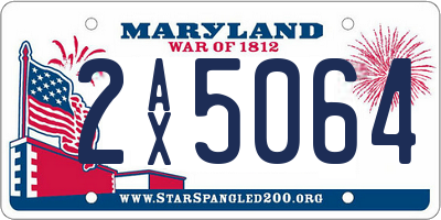MD license plate 2AX5064