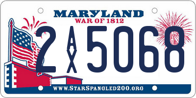 MD license plate 2AX5068