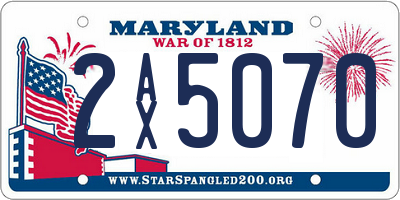 MD license plate 2AX5070