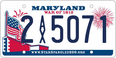 MD license plate 2AX5071