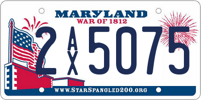 MD license plate 2AX5075