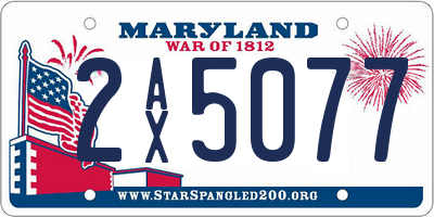 MD license plate 2AX5077
