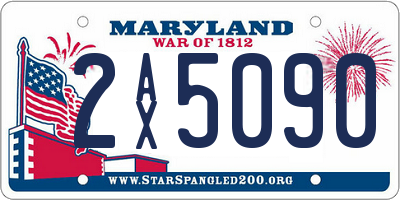 MD license plate 2AX5090