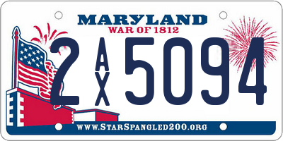 MD license plate 2AX5094