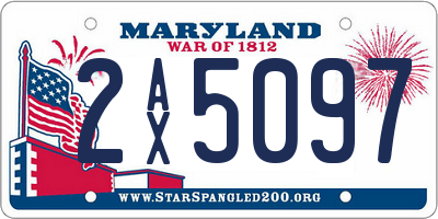 MD license plate 2AX5097
